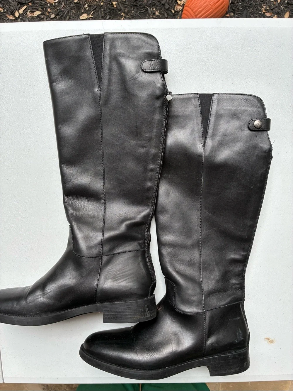Emanuel Crasto Classic Black Leather Knee-High Riding Boots Women’s Size 38/8
